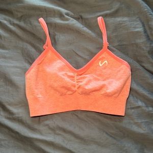 Pink marl TLF bra with adjustable multi wear straps
